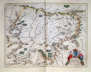 Mapa Transylwanii z atlasu, Amsterdam, 1657