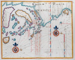 Mapa przedstawiająca część wybrzeża Chin i wyspy. autorstwa Dutch School