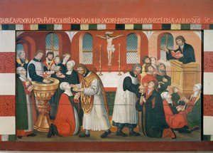 Głoszenie Marcina Lutra, fragment ołtarza kościoła w Torslunde