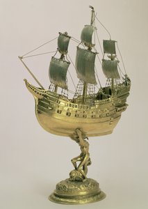 Model okrętu, Amsterdam, 1595-96 (srebro pozłacane) autorstwa Dutch School