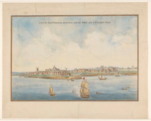 Nowy Amsterdam i Manhattan, c.1660 autorstwa Dutch School