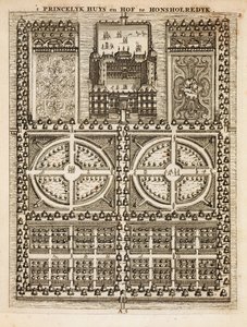 Pałac Honsholredyk, z „Holenderskiego Ogrodnika” Johanna van der Groena, opublikowany 1699 autorstwa Dutch School