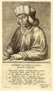 Portret Huberta van Eycka (1366-1426) płyta 1 z serii portretów artystów rytowana przez Theodora Galle (1571-1633) autorstwa Dutch School