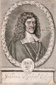Portret Johna Playforda (1623-86) grawerowany przez Fredericka Hendricka van Hove (c.1628-98) (grafika) autorstwa Dutch School