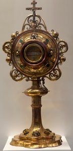 Relikwiarz św. Antoniego, Opata i św. Krzysztofa męczennika, wykonany w Niderlandach Południowych, 1579, Skarbiec Katedralny, Katedra św. Michała i św. Guduli (metaloplastyka) autorstwa Dutch School