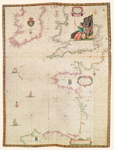 Wybrzeża Francji, Anglii i Irlandii, z kolekcji holenderskich map morskich