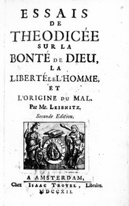 Strona tytułowa Theodicee autorstwa Gottfrieda Leibniza, wydanie drugie wydane w 1712 r. autorstwa Dutch School