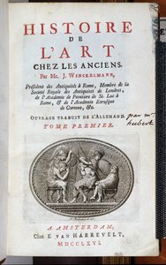 Strona tytułowa Historii sztuki wśród starożytnych Johanna Joachima Winckelmanna (1717-68), wydanej w Amsterdamie, 1766 autorstwa Dutch School