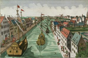 Widok na Bramę Czajnikową w Delft autorstwa Dutch School