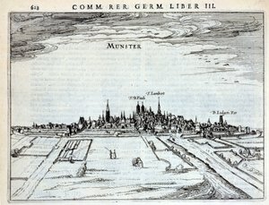 Widok miasta Munster, z Rerum Germanicarum, P. Bertin, Amsterdam 1616 autorstwa Dutch School