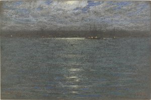Noc: Port, 1894 (pastel na brązowym papierze)