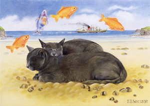 Rybie sny, 1997 (akryl na płótnie) autorstwa E.B. Watts