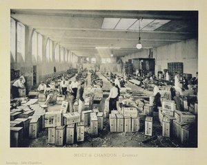 Walizki do wysyłki z La France Vinicole, wydane przez Moet & Chandon, Epernay (fotolitho)