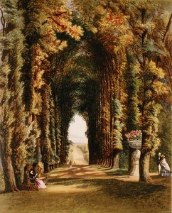 Vista" w ogrodzie w Teddesley, z "The Gardens of England", opublikowanego w 1857 r. (litografia kolorowa)