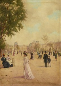 Ogrody Tuileries, po 1883 r. autorstwa E. Baré