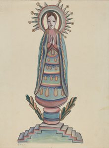Nowy Meksyk, „Bulto”, Polichromowana drewniana figura
