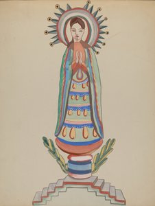 Nowy Meksyk, „Bulto”, Polichromowana drewniana figura