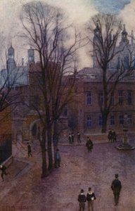 Eton: Upper School i Long Walk z Common Lane House (kolor lito) autorstwa E. D. Brinton