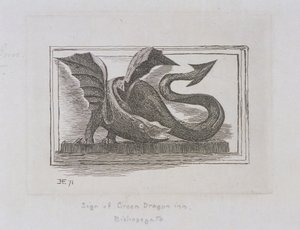Znak Zielonego Smoka Inn, Bishopsgate, Londyn, 1871 autorstwa E Edwards