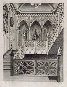 Schody w Strawberry Hill, wyryte przez J. Newtona, z 