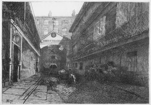 The Green Dragon Inn, Bishopsgate, City of London, 1871 autorstwa E Edwards