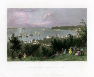 The Narrows widziane ze Staten Island, Nowy Jork, USA, 1837.