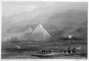 Piramidy, Giza, Egipt, XIX w.