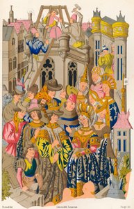 Założenie opactwa św. Genowefy, XV w., 1849 r. autorstwa E. Hauger
