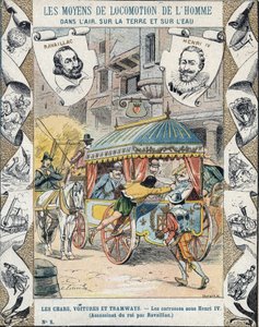 Zabójstwo Henryka IV przez Francoisa Ravaillaca na rue de la Ferronerie 14 maja 1610 - Z rękawa ochronnego na podręczniki szkolne, koniec XIX wieku - Śmierć Henryka IV: Zabójstwo Henryka IV (1553 - 1610) 14 maja 1610 przez Francois Ravaillac (1