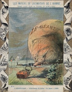 Upadek aerostatu Le Giant w pobliżu Hanoweru – październik 1863 r. autorstwa E. Letellier