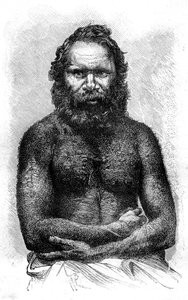 australijski aborygen, 1886 autorstwa Etienne Antoine Eugene Ronjat