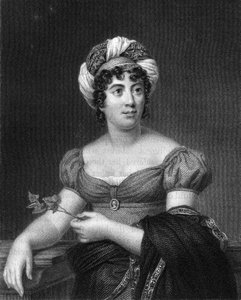 Germaine de Stael, francuska pisarka, powieściopisarka i propagandystka polityczna, 1836. autorstwa E. Scriven