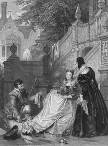 Scena z Sir Waltera Scottsa Kenilwortha. Wayland, Amy Robsart i Janet, 1834. autorstwa E. Smith