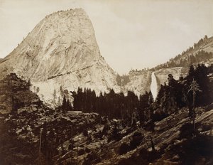 Czapka Wolności, Dolina Yosemite, 1872 (srebrny odcisk albumu) autorstwa Eadweard Muybridge