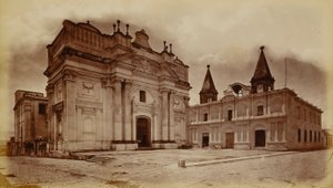 Kościół San Francisco i poczta, Gwatemala autorstwa Eadweard Muybridge
