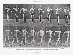 Eadweard Muybridge: The Walk (zdjęcie czarno-białe) autorstwa Eadweard Muybridge