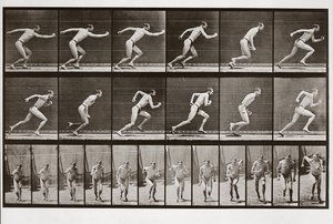 Biegnący mężczyzna, płyta 59 z filmu Animal Locomotion, 1887 autorstwa Eadweard Muybridge