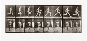 Biegnący mężczyzna, płyta 65 z Animal Locomotion, 1887 autorstwa Eadweard Muybridge
