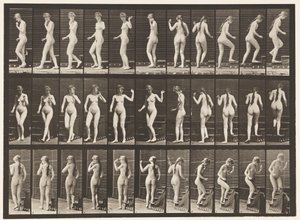 Płyta 101. Schody skręcające i wznoszące się, machająca ręka, 1872-1885 autorstwa Eadweard Muybridge