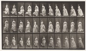Płyta 139. Obracanie schodami schodzącymi, 1885 autorstwa Eadweard Muybridge