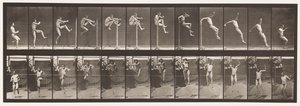 Płyta 152. Skoki; Bieganie prosto wzwyż (buty) autorstwa Eadweard Muybridge