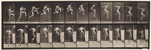 Płyta 153. Skoki; Bieganie prosto wzwyż (buty) autorstwa Eadweard Muybridge