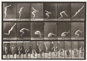 Płyta 163. Skoki; Skok w dal z miejsca, 1872-1885 autorstwa Eadweard Muybridge