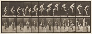 Płyta 168. Skoki; Za plecami chłopca (skacząca żaba) autorstwa Eadweard Muybridge