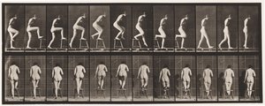 Talerz 180. Wchodzenie i przechodzenie przez krzesło autorstwa Eadweard Muybridge