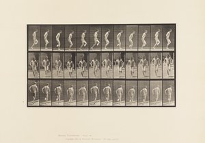 Płyta 186. Skakanie na prawej stopie, 1885 autorstwa Eadweard Muybridge