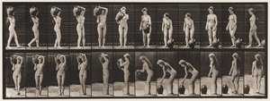 Płyta 226. Zdejmowanie słoika z wodą z ramienia na ziemię i obracanie autorstwa Eadweard Muybridge