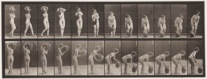 Płyta 235. Obracanie i wyjmowanie słoika z wodą z ramienia na ziemię, 1872-1885 autorstwa Eadweard Muybridge