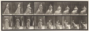 Płyta 240. Siedzenie i flirtowanie z fanem autorstwa Eadweard Muybridge