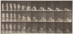 Tablica 256. Leżenie na ziemi i czytanie, 1872-1885 autorstwa Eadweard Muybridge